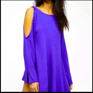 Free People Purple Cold-Shoulder Tunic